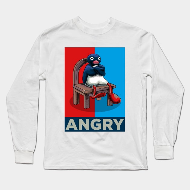 Angry Pinguin Meme Long Sleeve T-Shirt by milatees